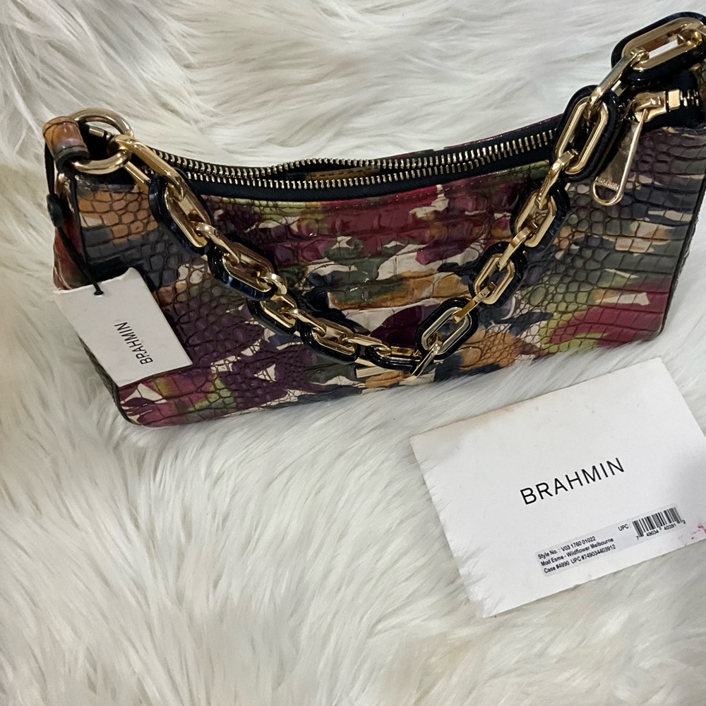 BRAHMIN Wildflower Melbourne - Leather Satchel/Shoulder purse. - Picture 2 of 6